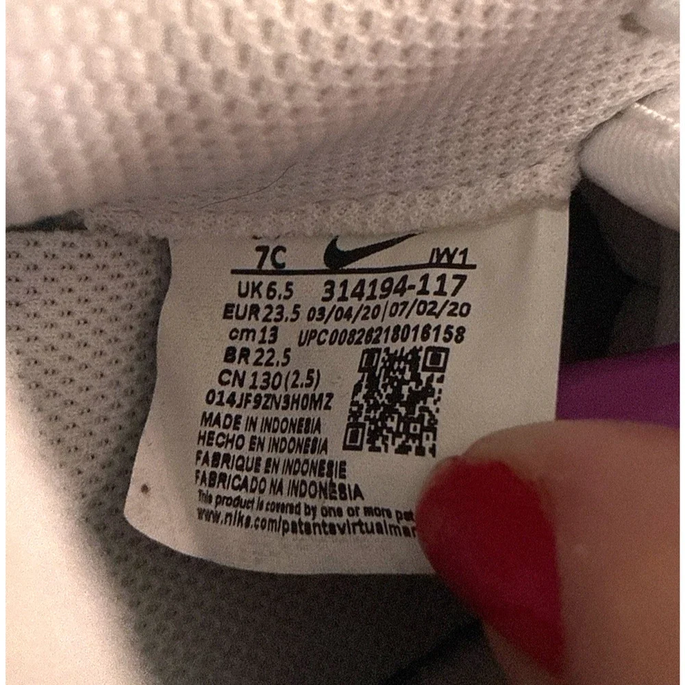 Nike Air Force 1 Low Toddler Kids 7C White Athletic Leather Sneakers 314194-117